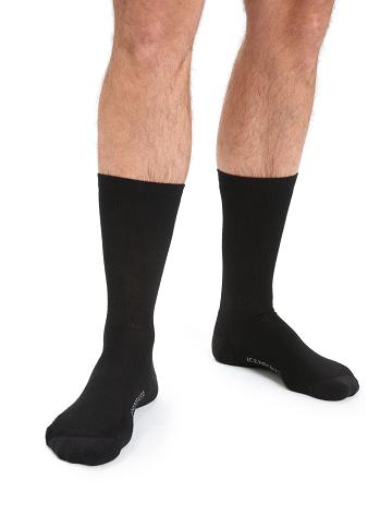 Black Icebreaker Merino Lifestyle Light Crew Men's Socks | AU 1048ILHS